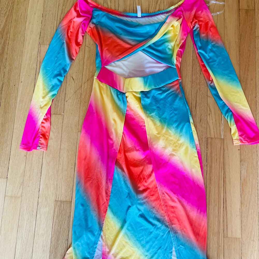 Multicolor Off-Shoulder Dress